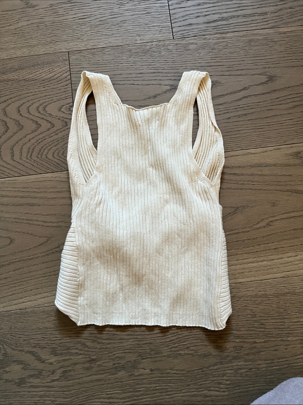 Dynamite Ribbed Twist-Front Cream Tank - Picture 5 of 6